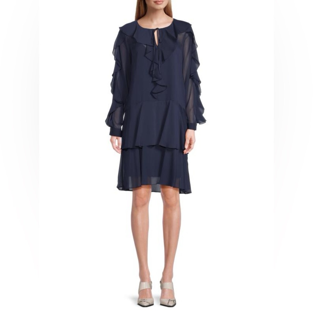 KARL LAGERFELD PARIS Ruffle Tiered Dress